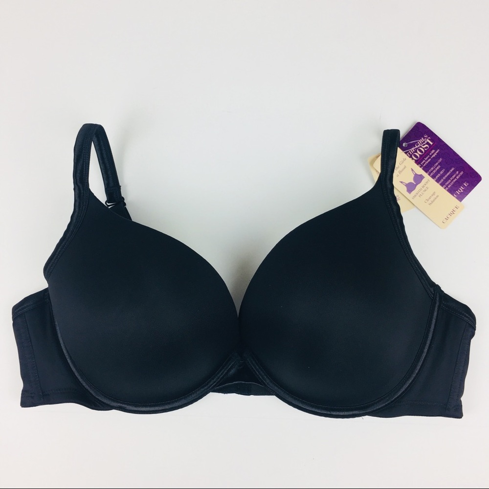 Cacique Smooth Boost Plunge Bra Black 42C